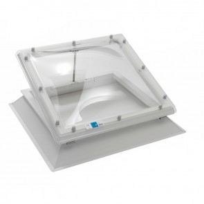 Polycarbonate Flat Roof Manual Hinged Opening Skylight Dome Window & uPVC Kerb